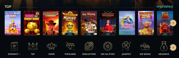 Lista gier kasynowych w lobby Dolly Casino